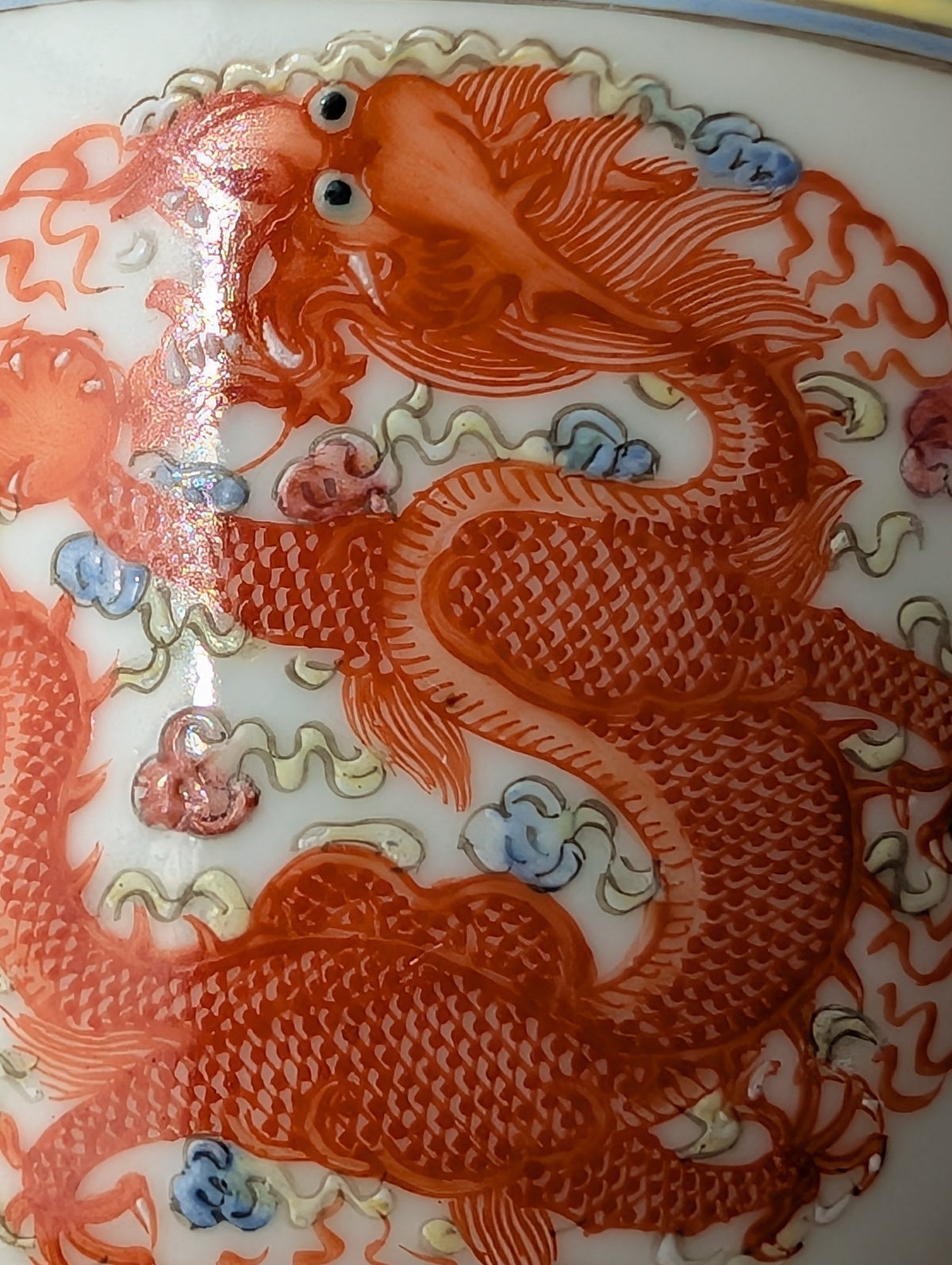 Chinese antique 'Dragon and Phoenix Roundel' Bowls, Guangxu Mark, Late Qing / Republic #2931