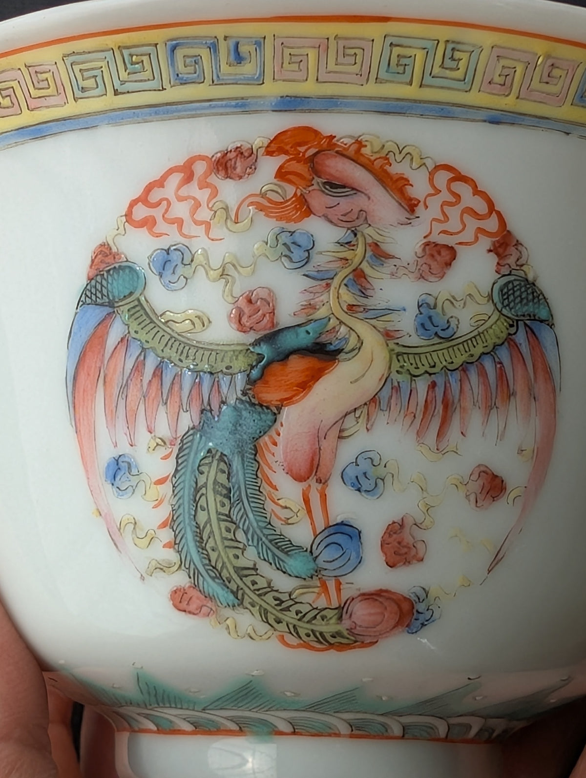 Chinese antique 'Dragon and Phoenix Roundel' Bowls, Guangxu Mark, Late Qing / Republic #2931