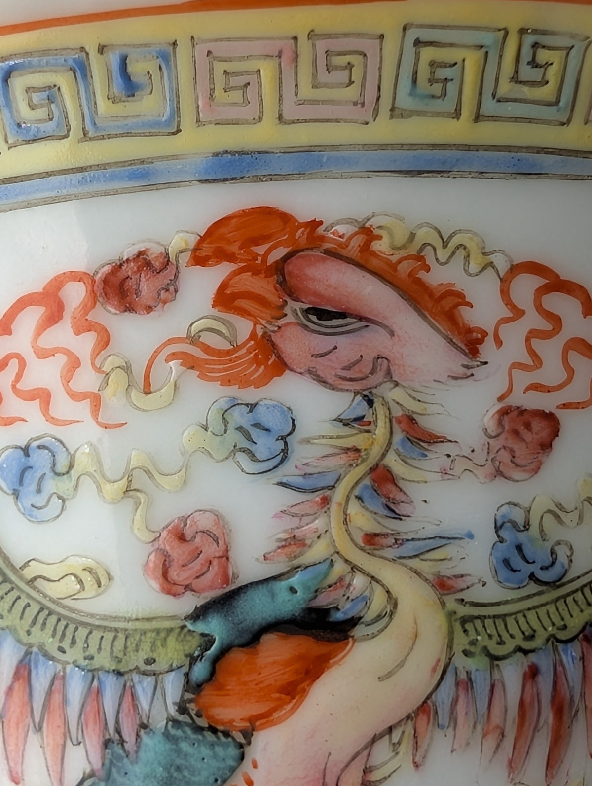 Chinese antique 'Dragon and Phoenix Roundel' Bowls, Guangxu Mark, Late Qing / Republic #2931