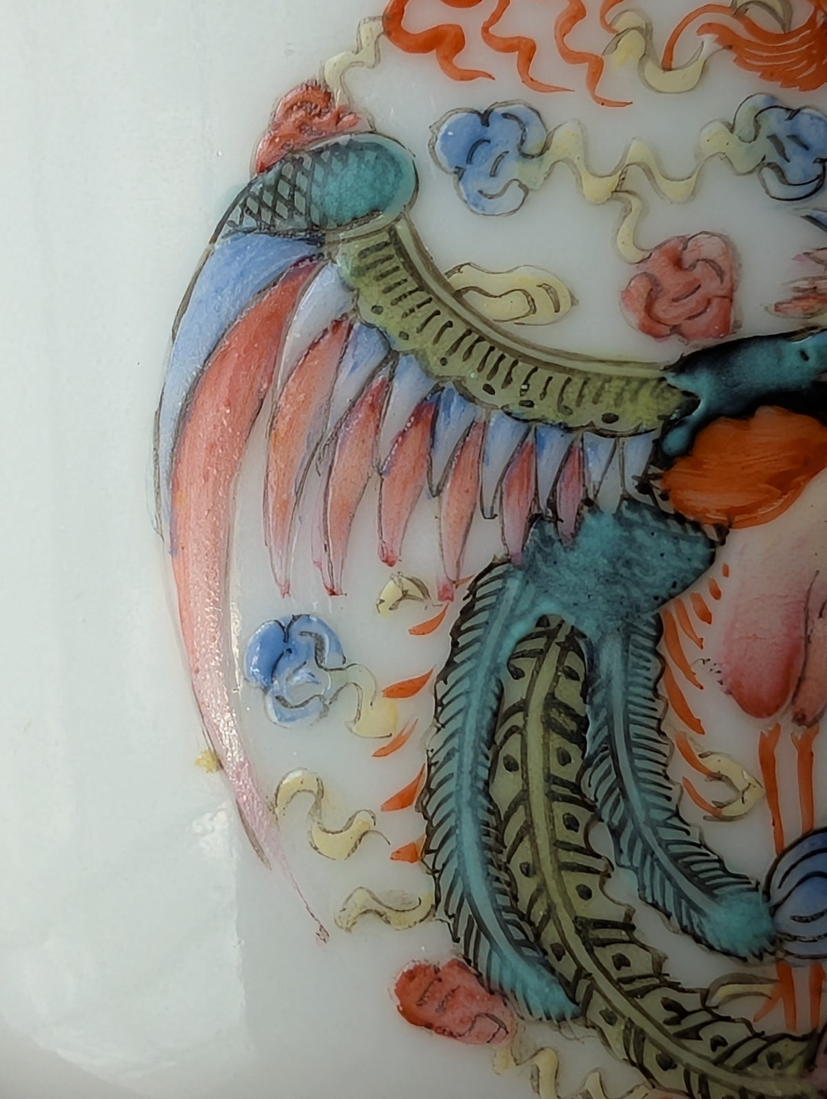 Chinese antique 'Dragon and Phoenix Roundel' Bowls, Guangxu Mark, Late Qing / Republic #2931