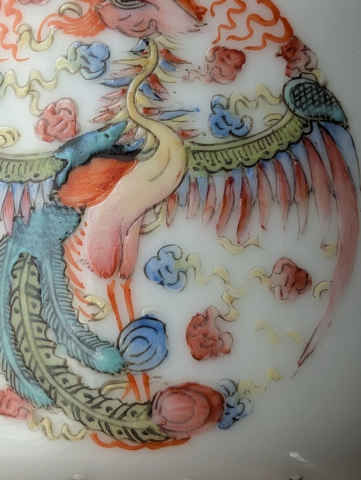 Chinese antique 'Dragon and Phoenix Roundel' Bowls, Guangxu Mark, Late Qing / Republic #2931