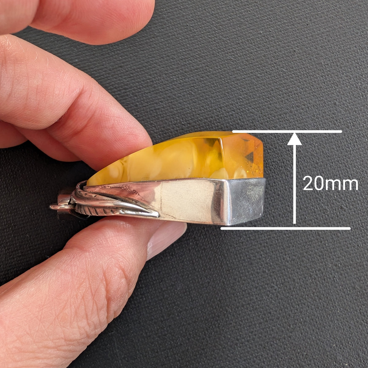 Untreated Natural Baltic Amber With Silver Pendant | Handcrafted in Local Danish Workshop 25g #2987