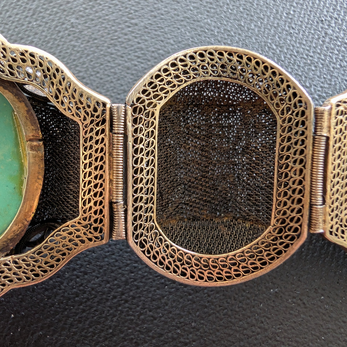 Chinese filigree handmade silver jewelry bracelet with natural turquoise #2926