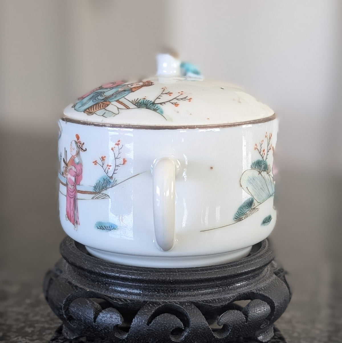Chinese antique teapot with figure decoration, 19th century #2983