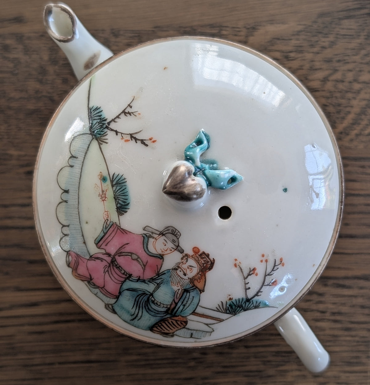 Chinese antique teapot with figure decoration, 19th century #2983