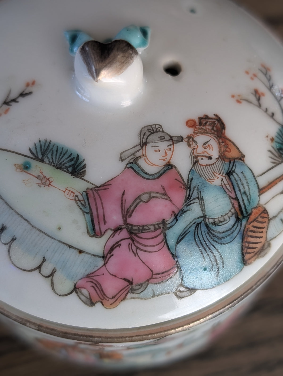 Chinese antique teapot with figure decoration, 19th century #2983