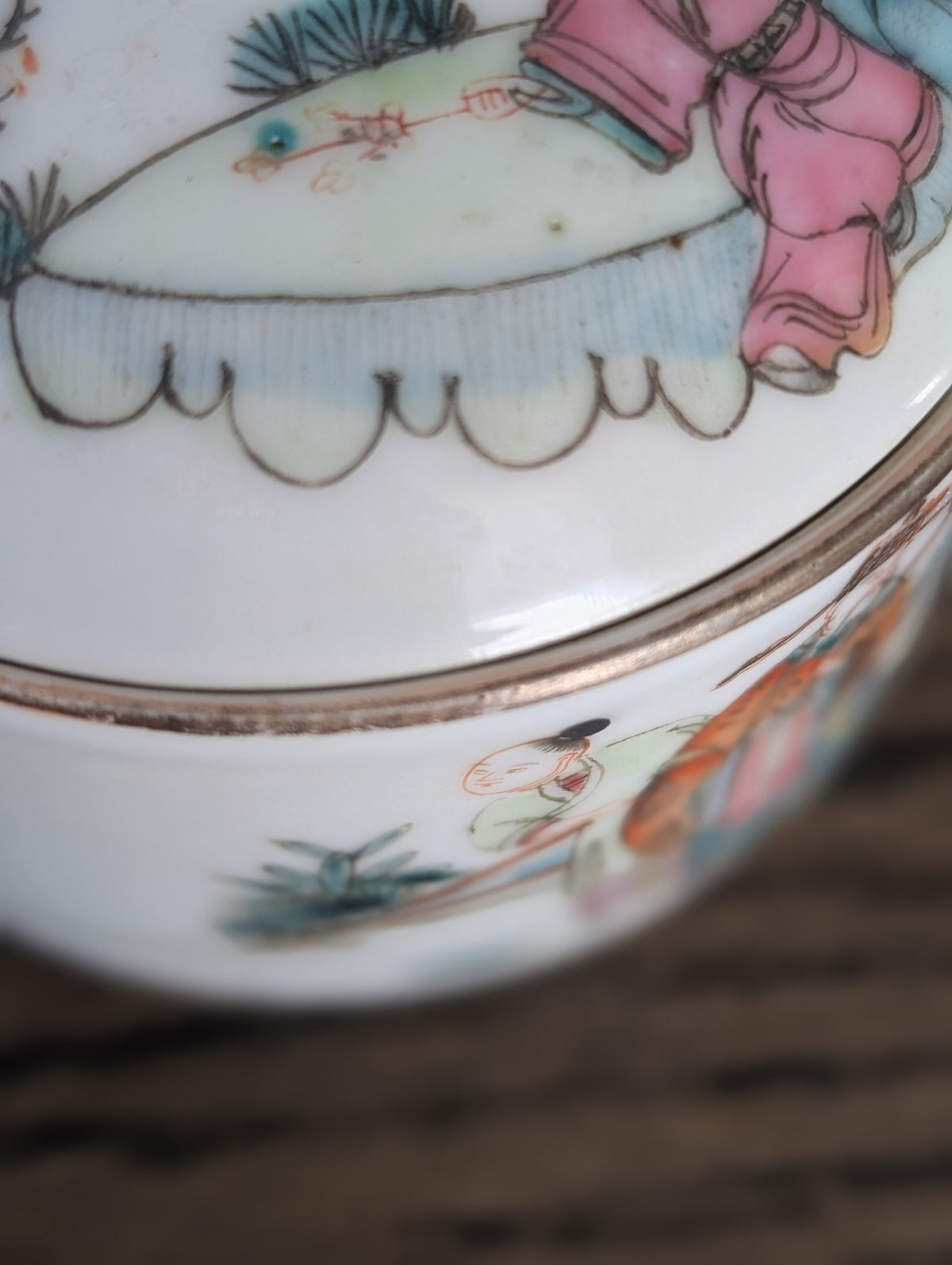 Chinese antique teapot with figure decoration, 19th century #2983