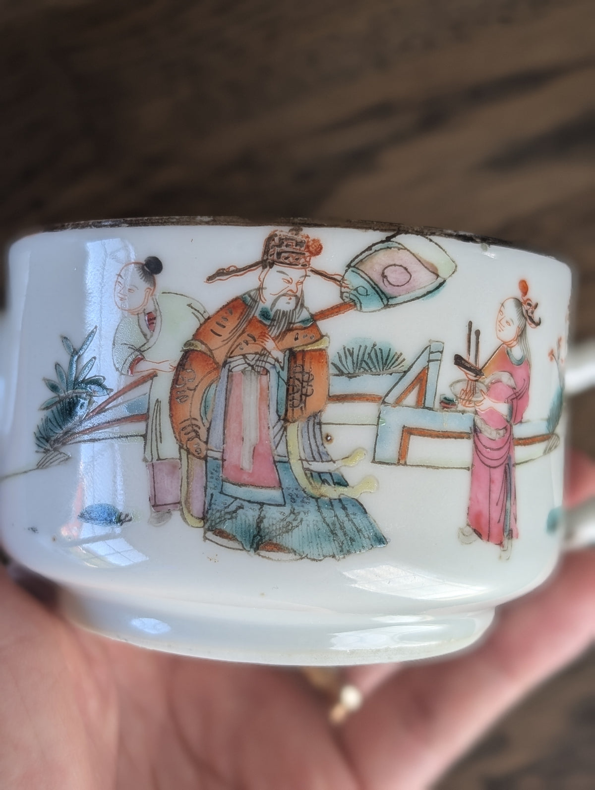 Chinese antique teapot with figure decoration, 19th century #2983