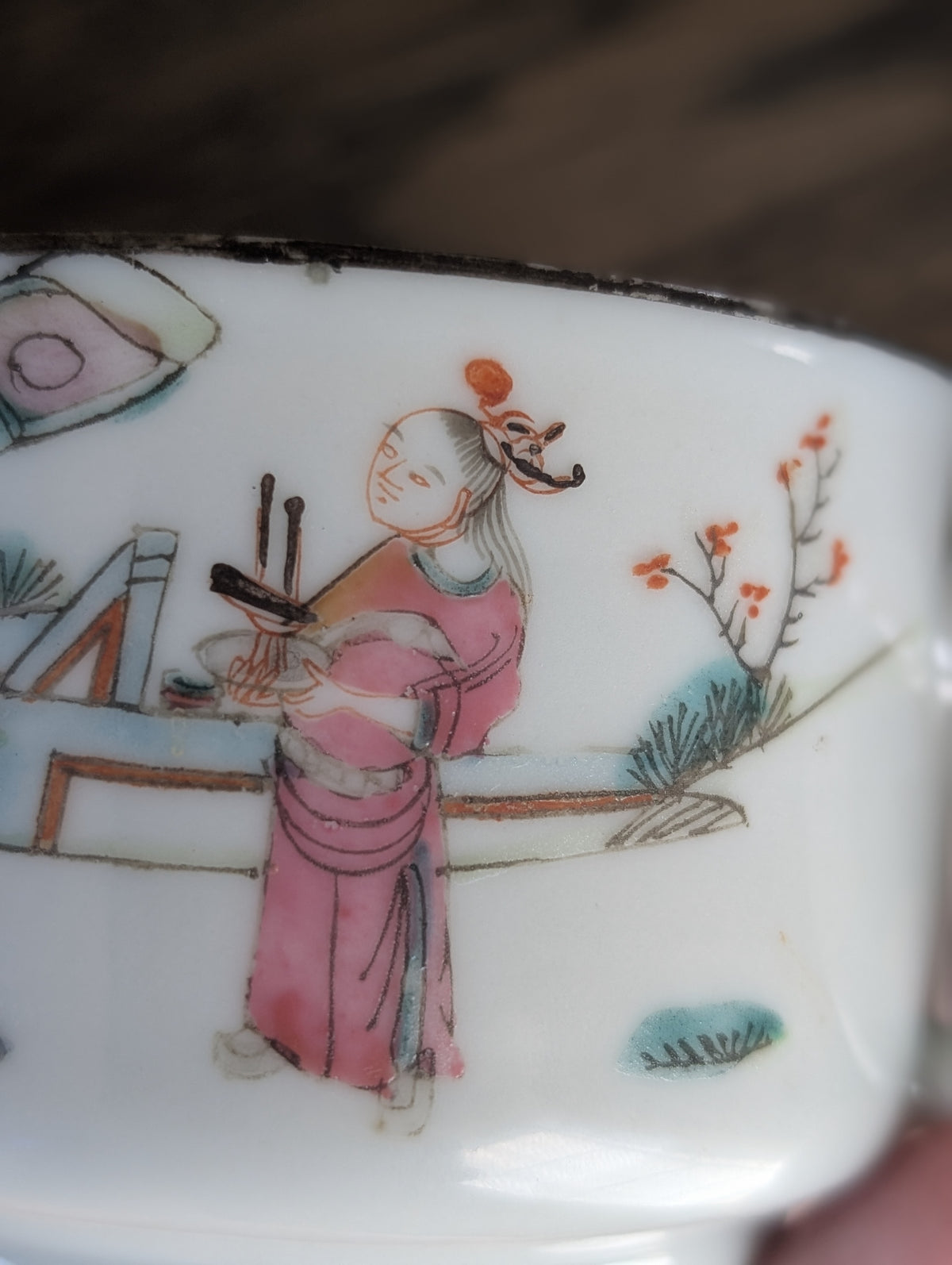 Chinese antique teapot with figure decoration, 19th century #2983