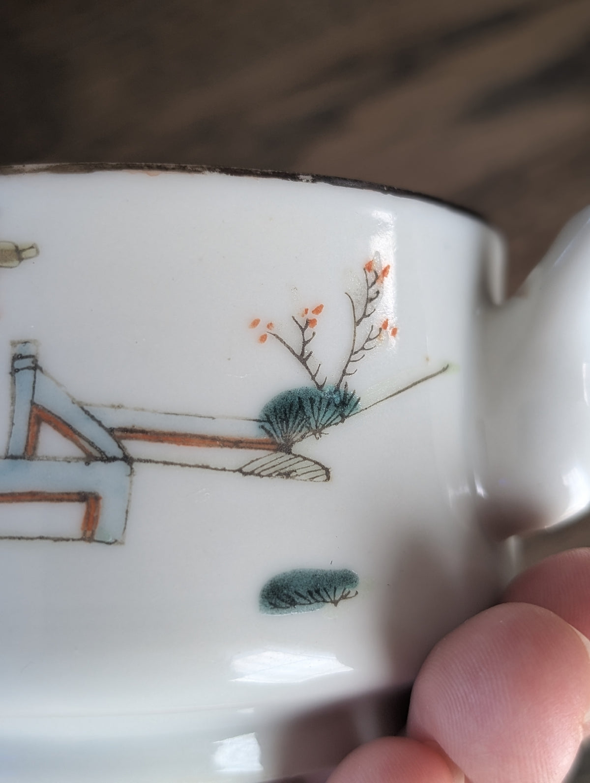 Chinese antique teapot with figure decoration, 19th century #2983