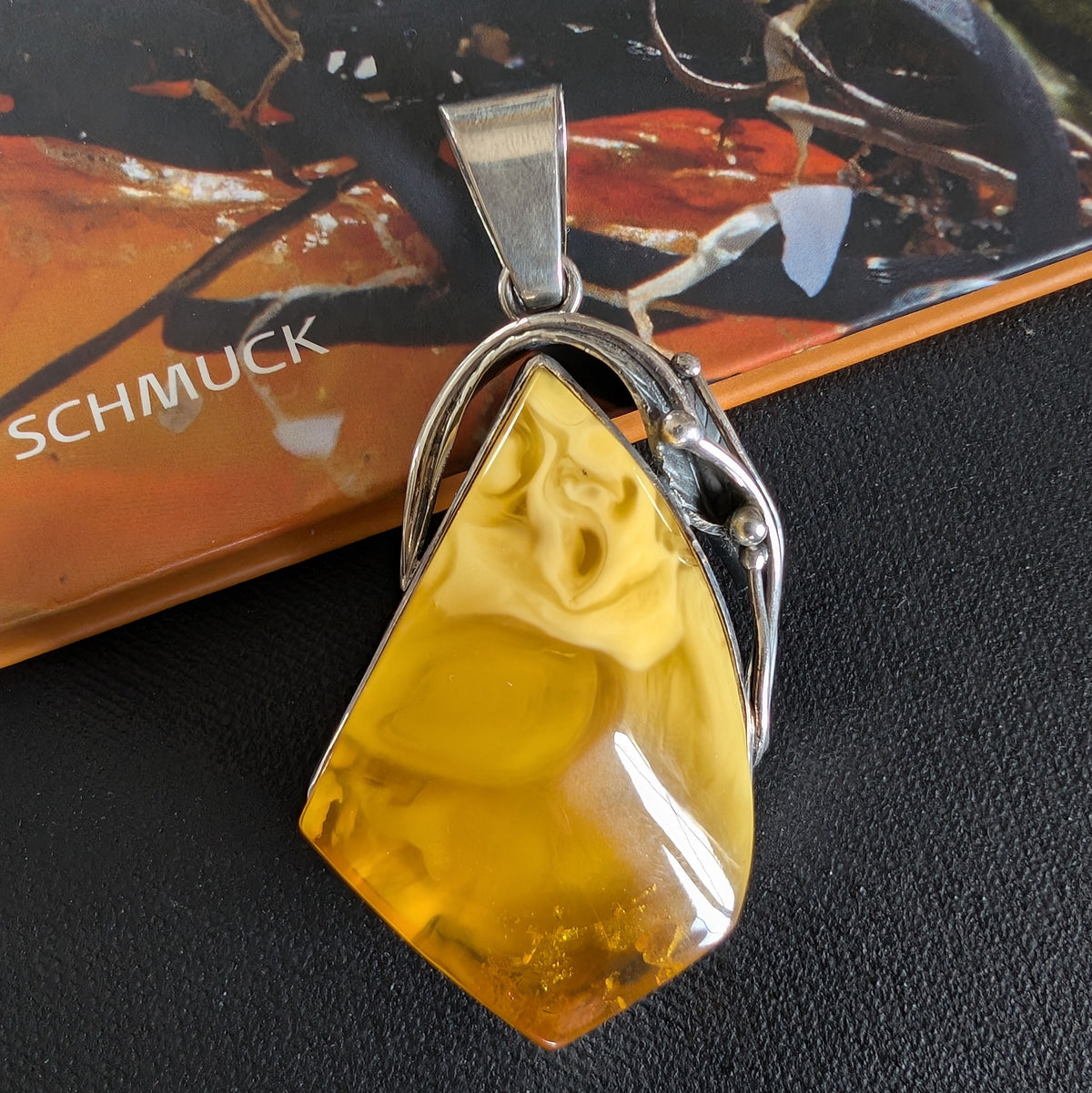 Untreated Natural Baltic Amber With Silver Pendant | Handcrafted in Local Danish Workshop 25g #2987
