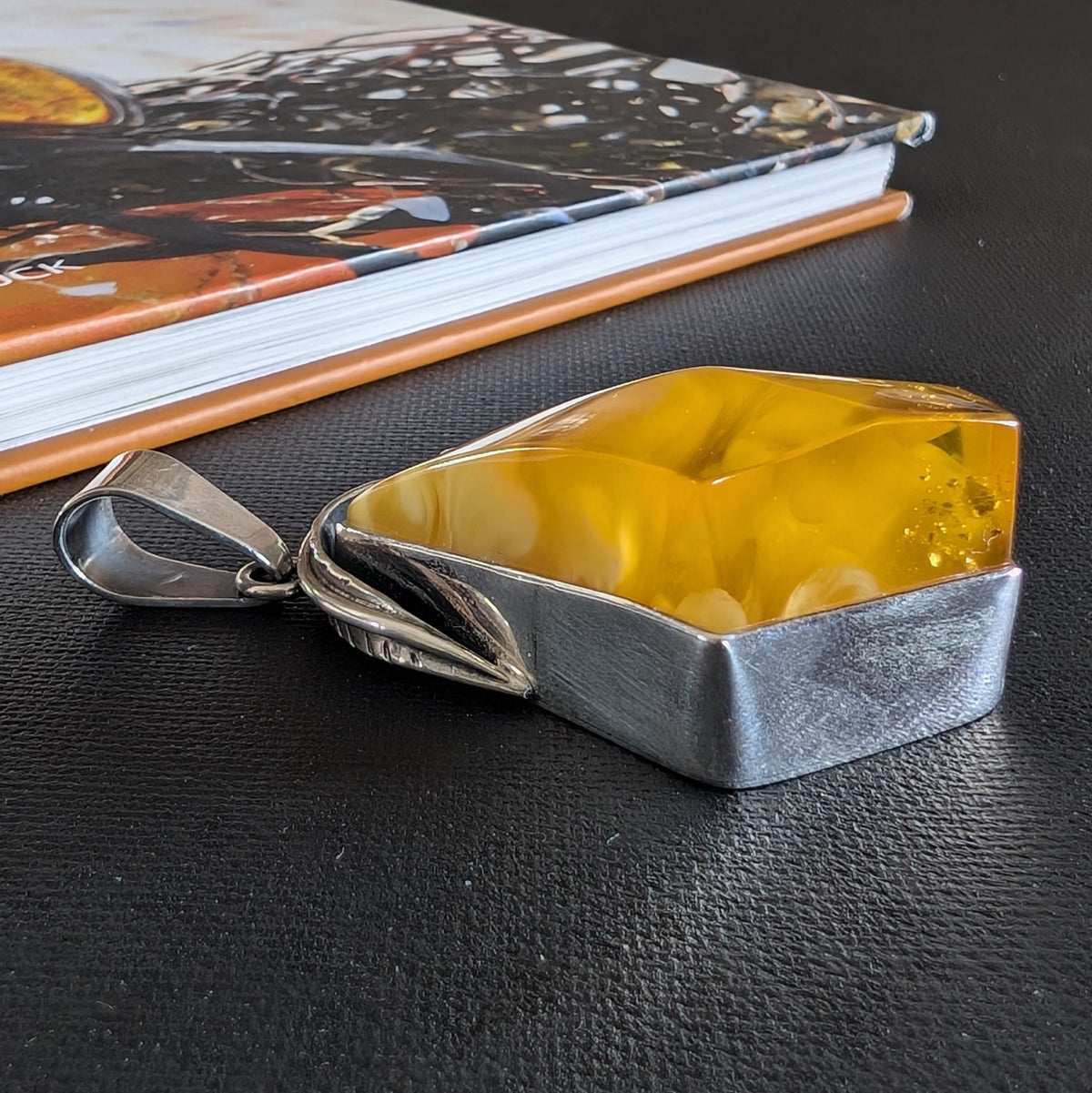Untreated Natural Baltic Amber With Silver Pendant | Handcrafted in Local Danish Workshop 25g #2987