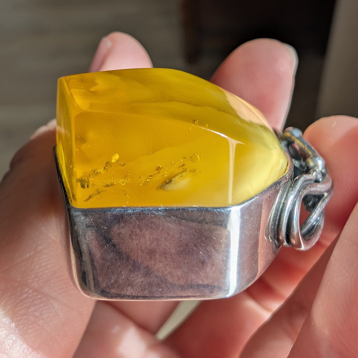Untreated Natural Baltic Amber With Silver Pendant | Handcrafted in Local Danish Workshop 25g #2987