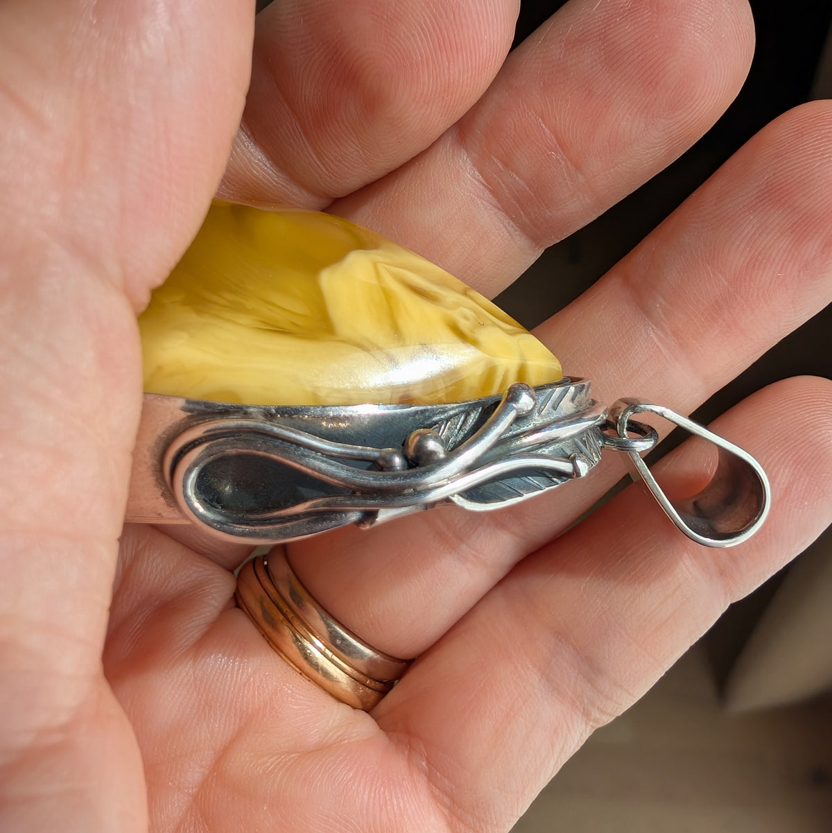 Untreated Natural Baltic Amber With Silver Pendant | Handcrafted in Local Danish Workshop 25g #2987