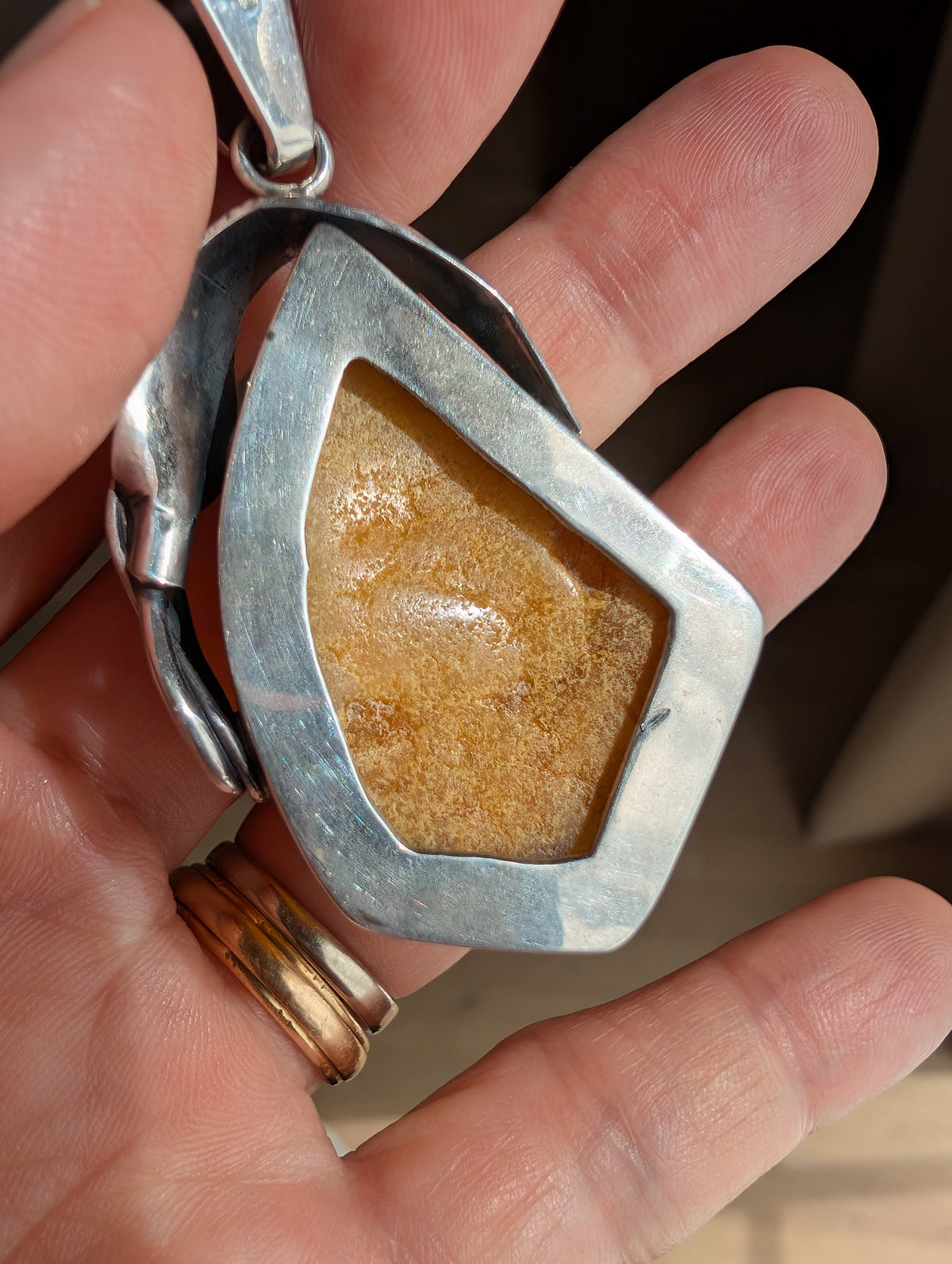 Untreated Natural Baltic Amber With Silver Pendant | Handcrafted in Local Danish Workshop 25g #2987