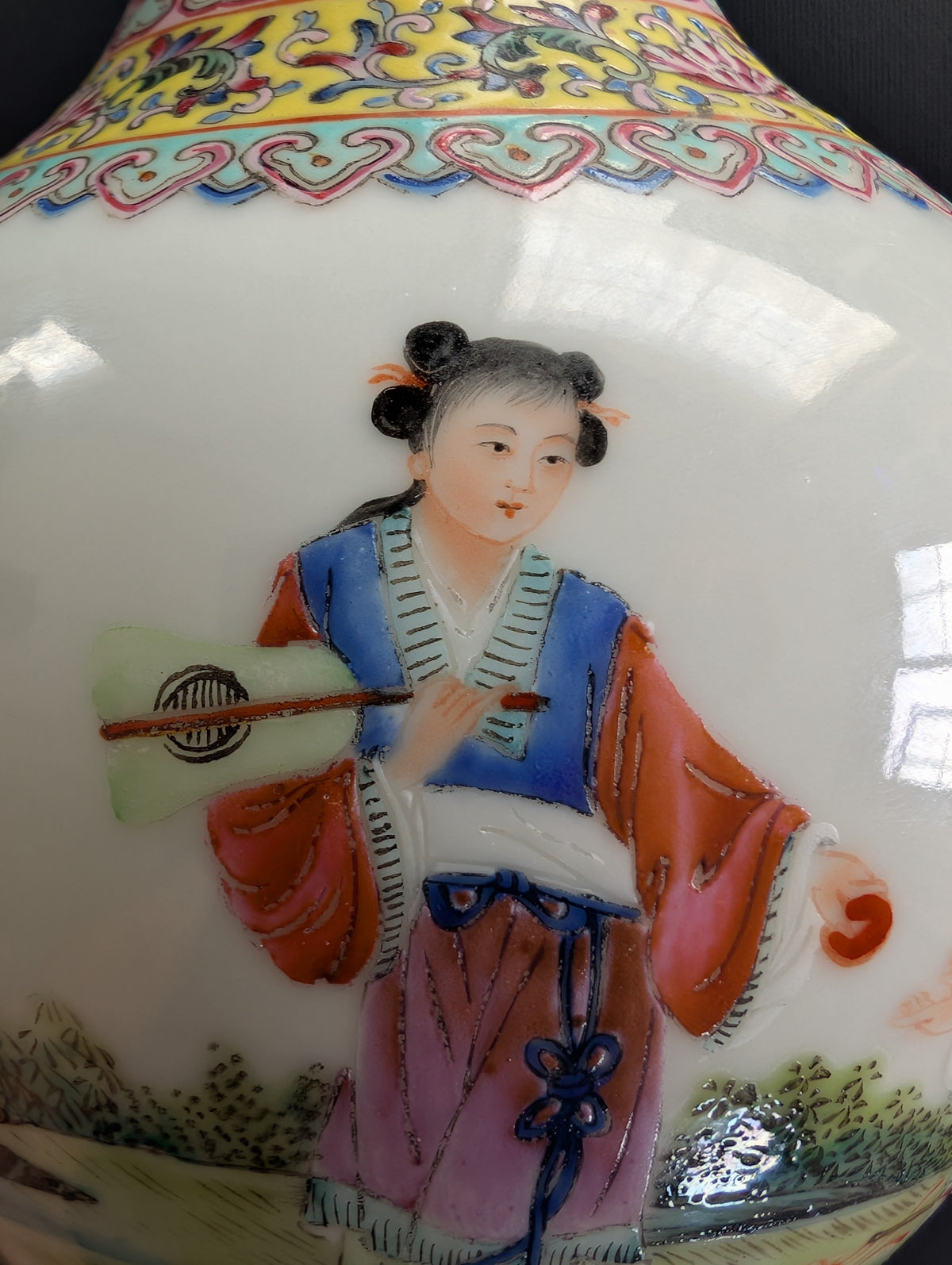 Chinese vintage famille rose vase, 张生煮海 1950-1970's #2991