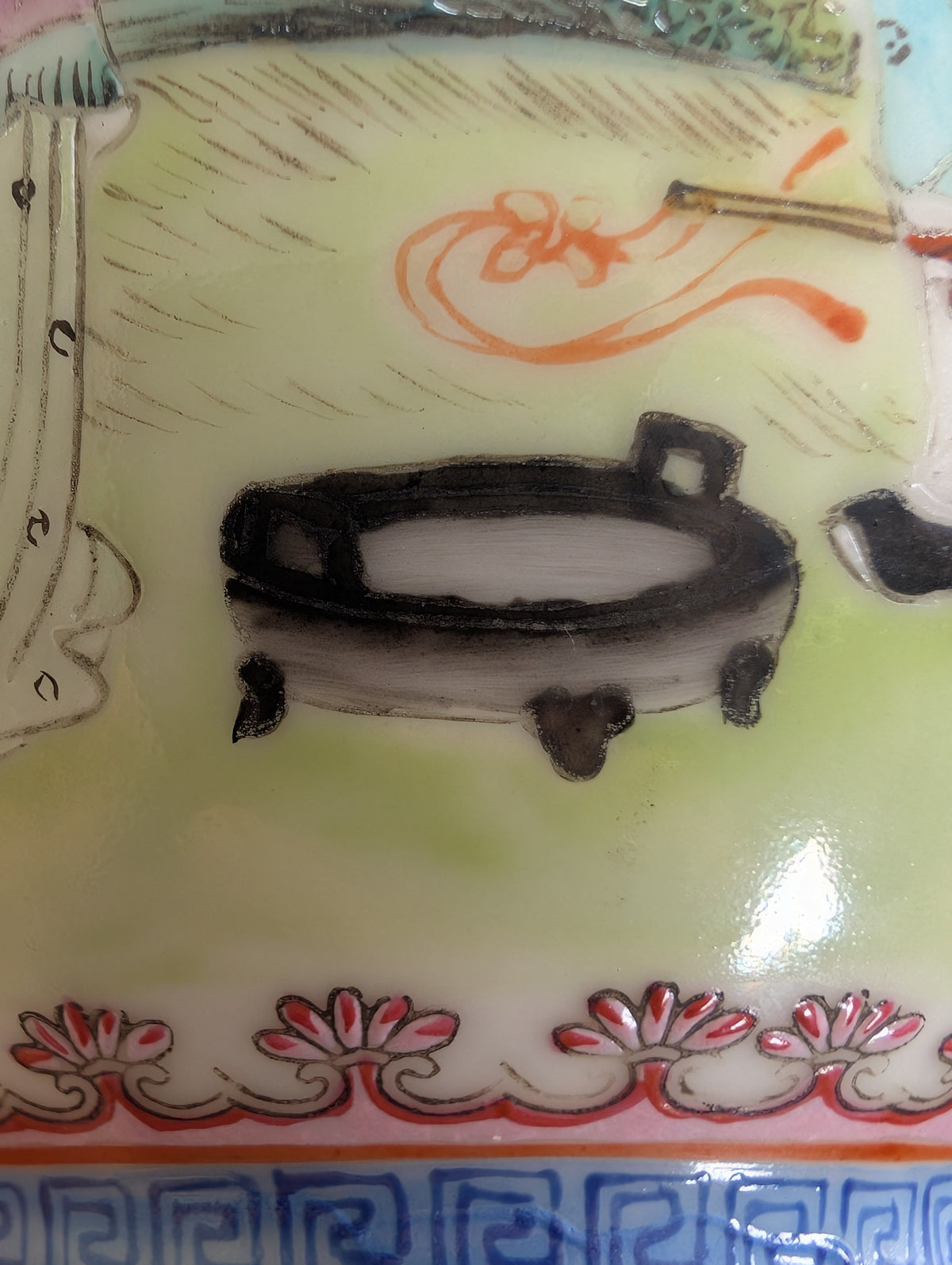 Chinese vintage famille rose vase, 张生煮海 1950-1970's #2991