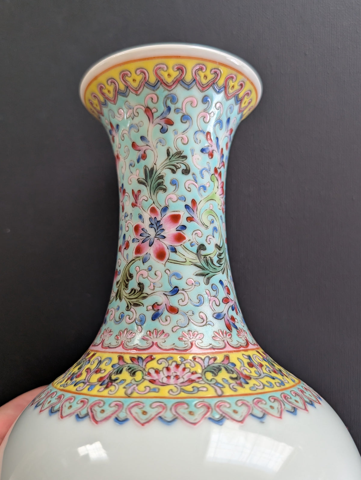 Chinese vintage famille rose vase, 张生煮海 1950-1970's #2991