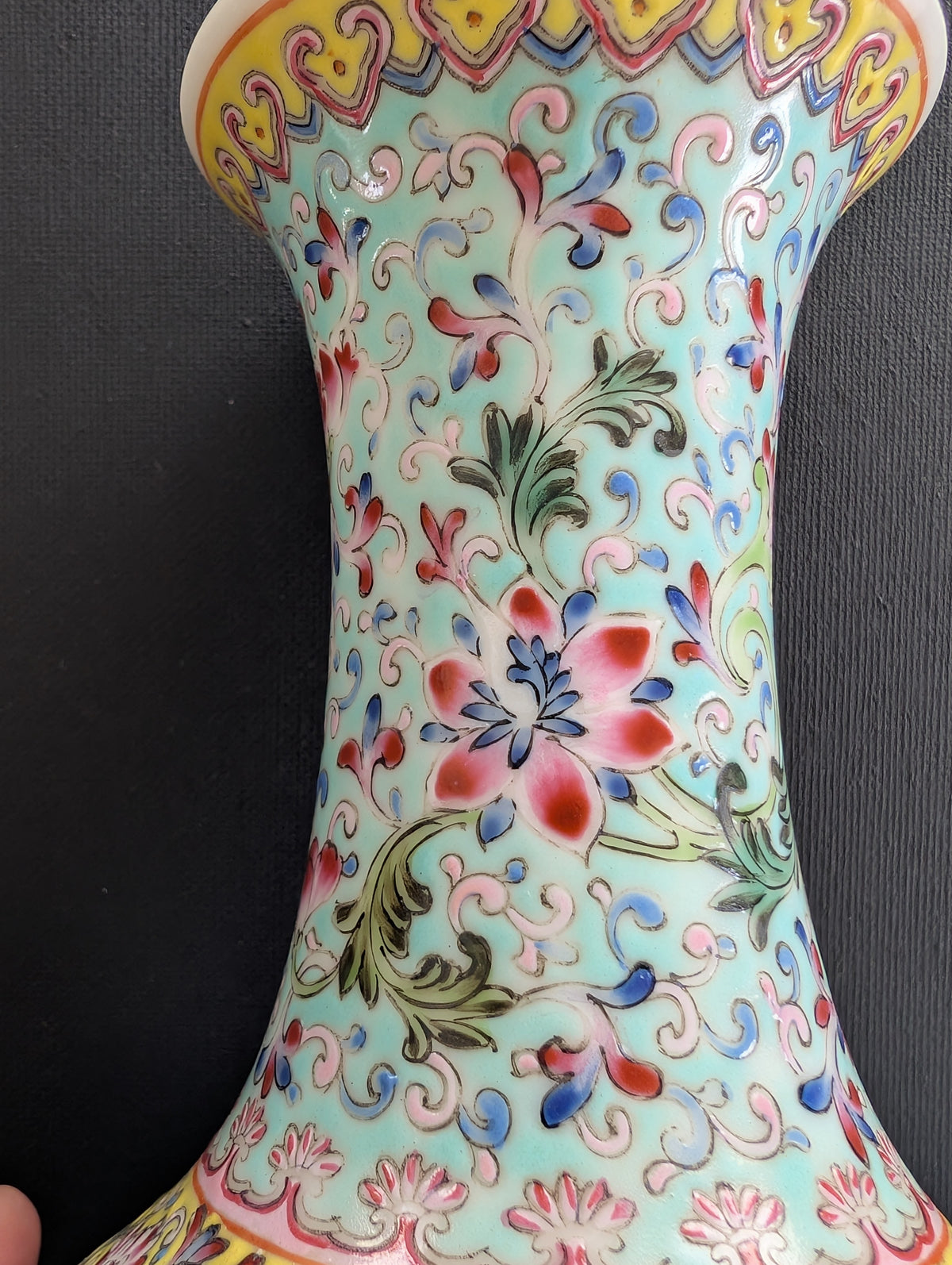Chinese vintage famille rose vase, 张生煮海 1950-1970's #2991