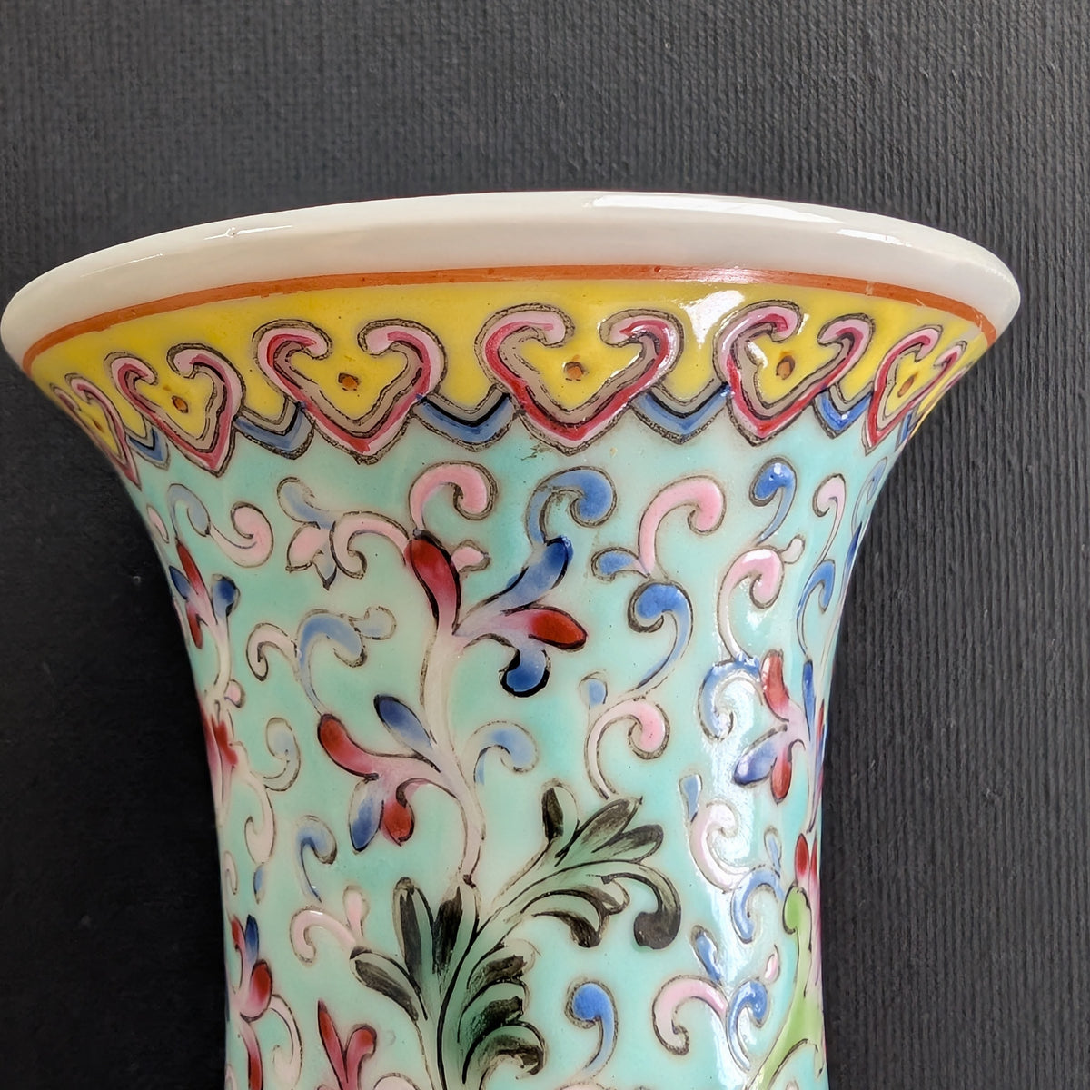 Chinese vintage famille rose vase, 张生煮海 1950-1970's #2991