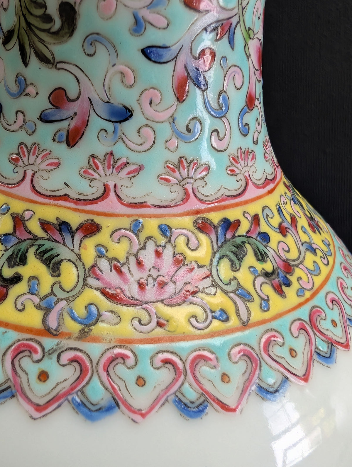 Chinese vintage famille rose vase, 张生煮海 1950-1970's #2991