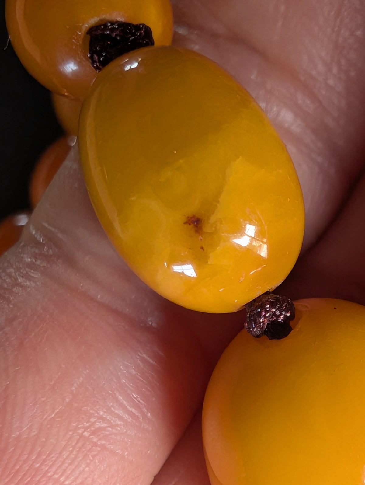 Natural Amber necklace antique from Denmark baltic amber egg yolk 20.42g #2992