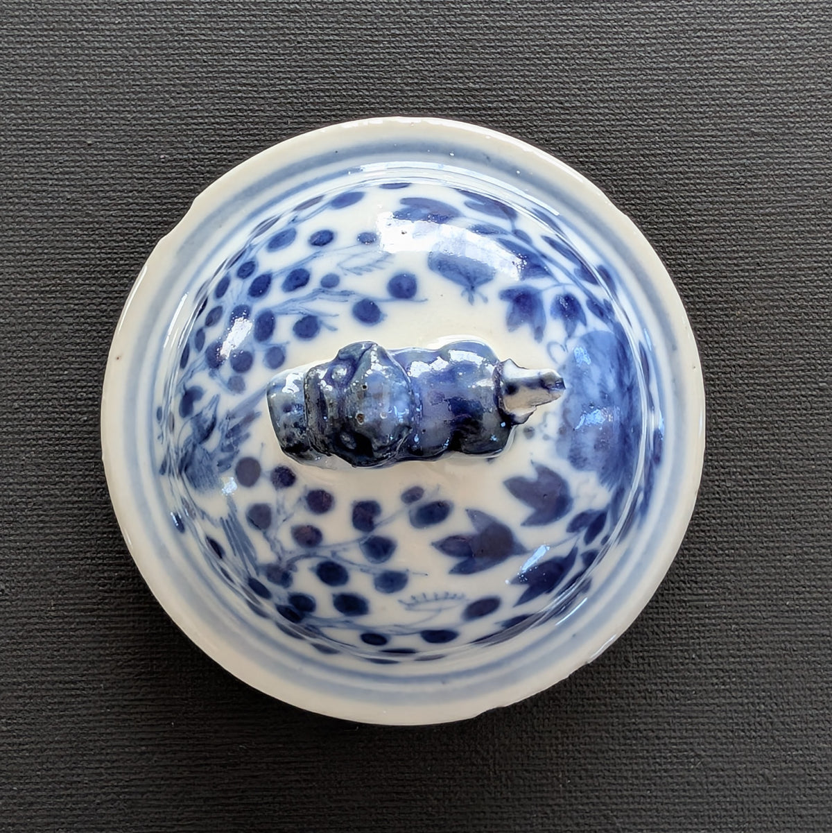 Chinese antique blue and white vase with birds , Late Qing #2999