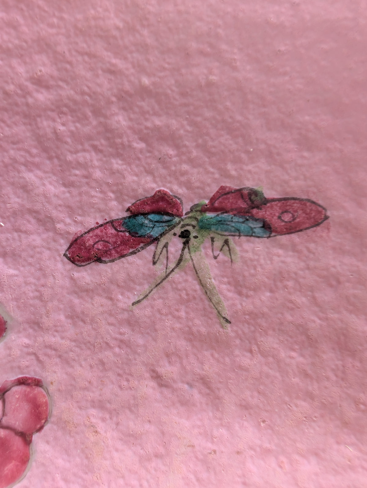 Chinese antique pink ground phoenix charger, 19th c #3006
