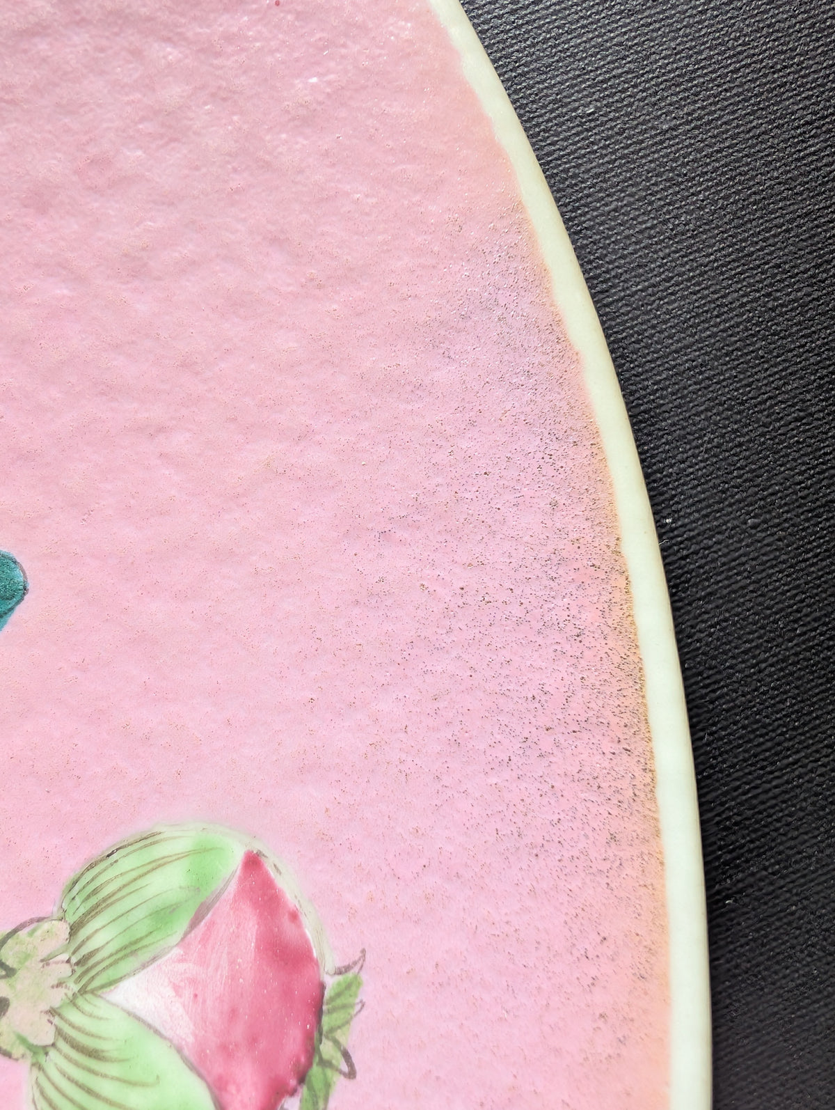 Chinese antique pink ground phoenix charger, 19th c #3006