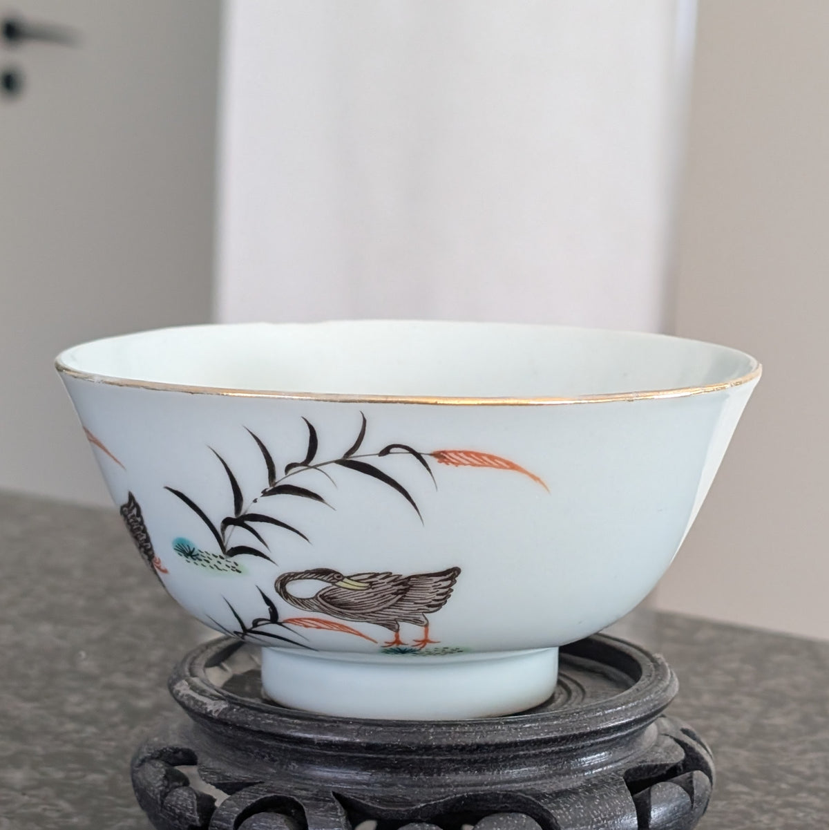 Chinese antique bowl decorated with wild geese, Late Qing / Republic #3011