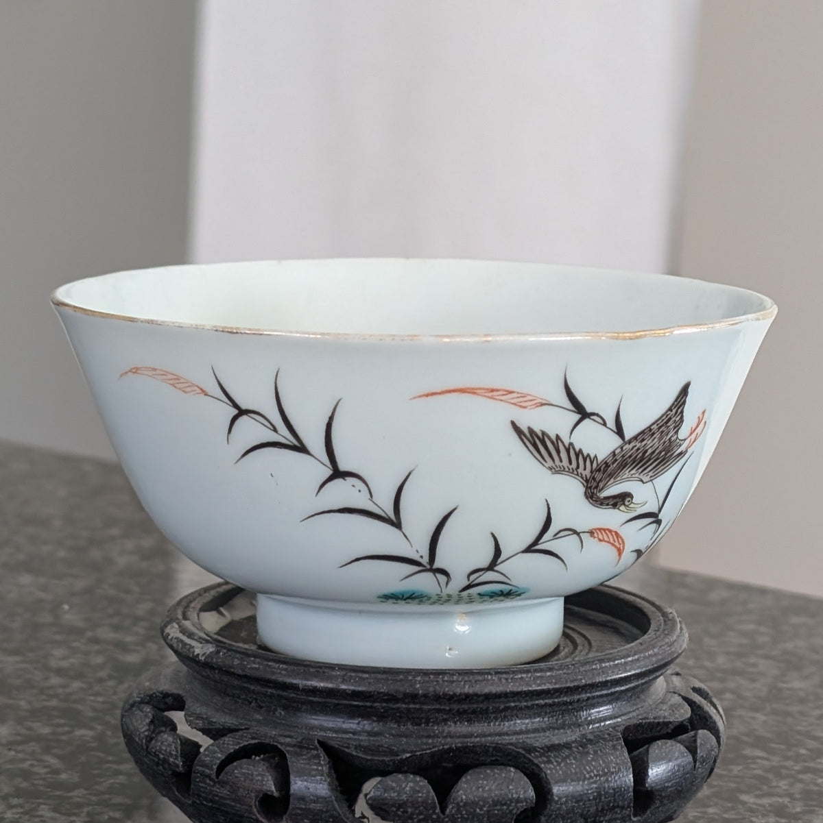 Chinese antique bowl decorated with wild geese, Late Qing / Republic #3011