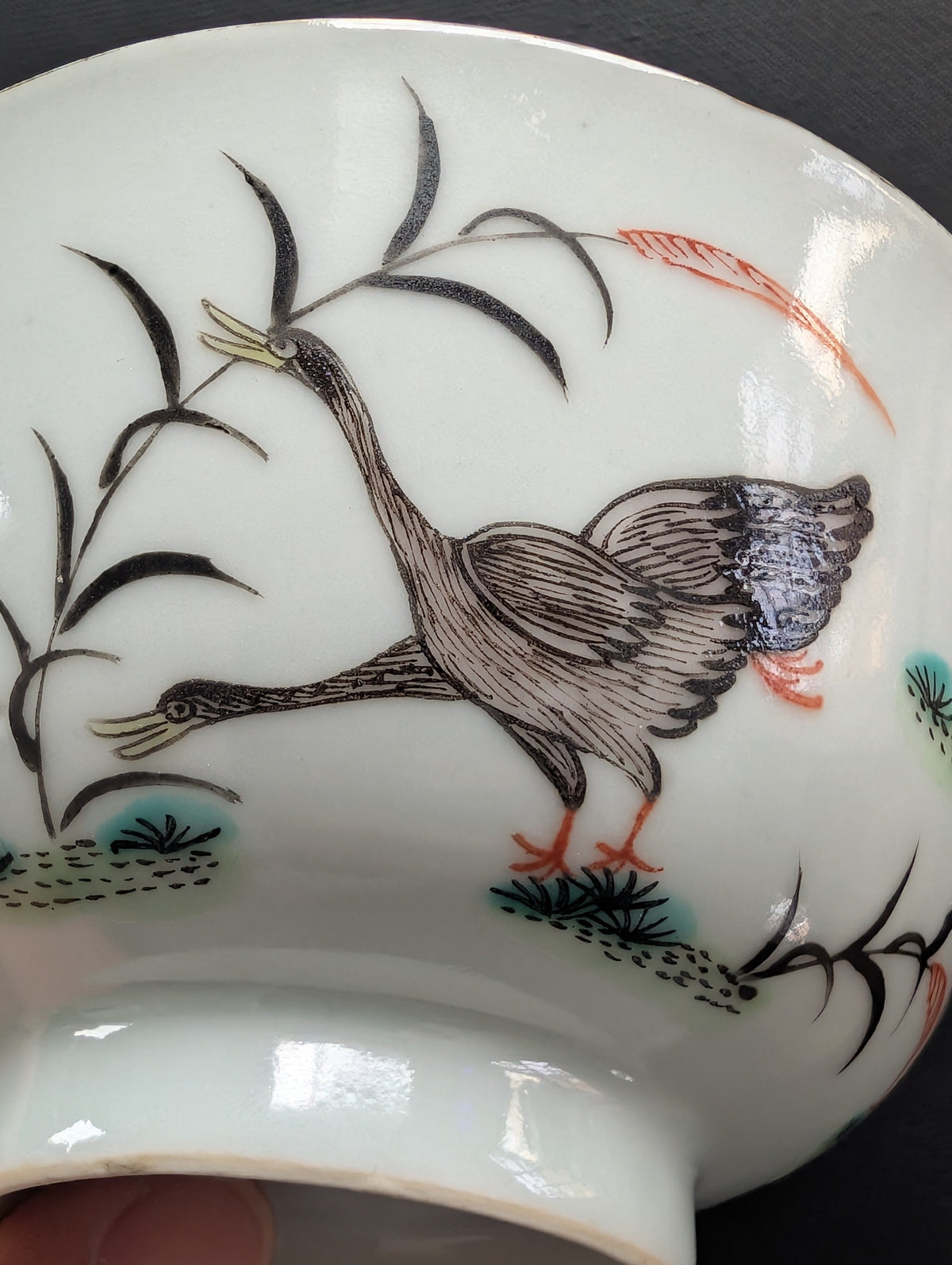 Chinese antique bowl decorated with wild geese, Late Qing / Republic #3011