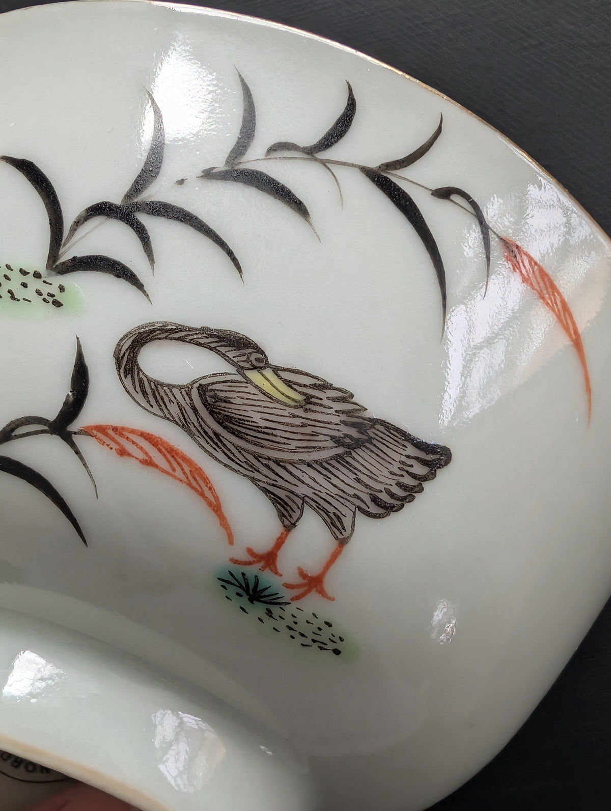 Chinese antique bowl decorated with wild geese, Late Qing / Republic #3011