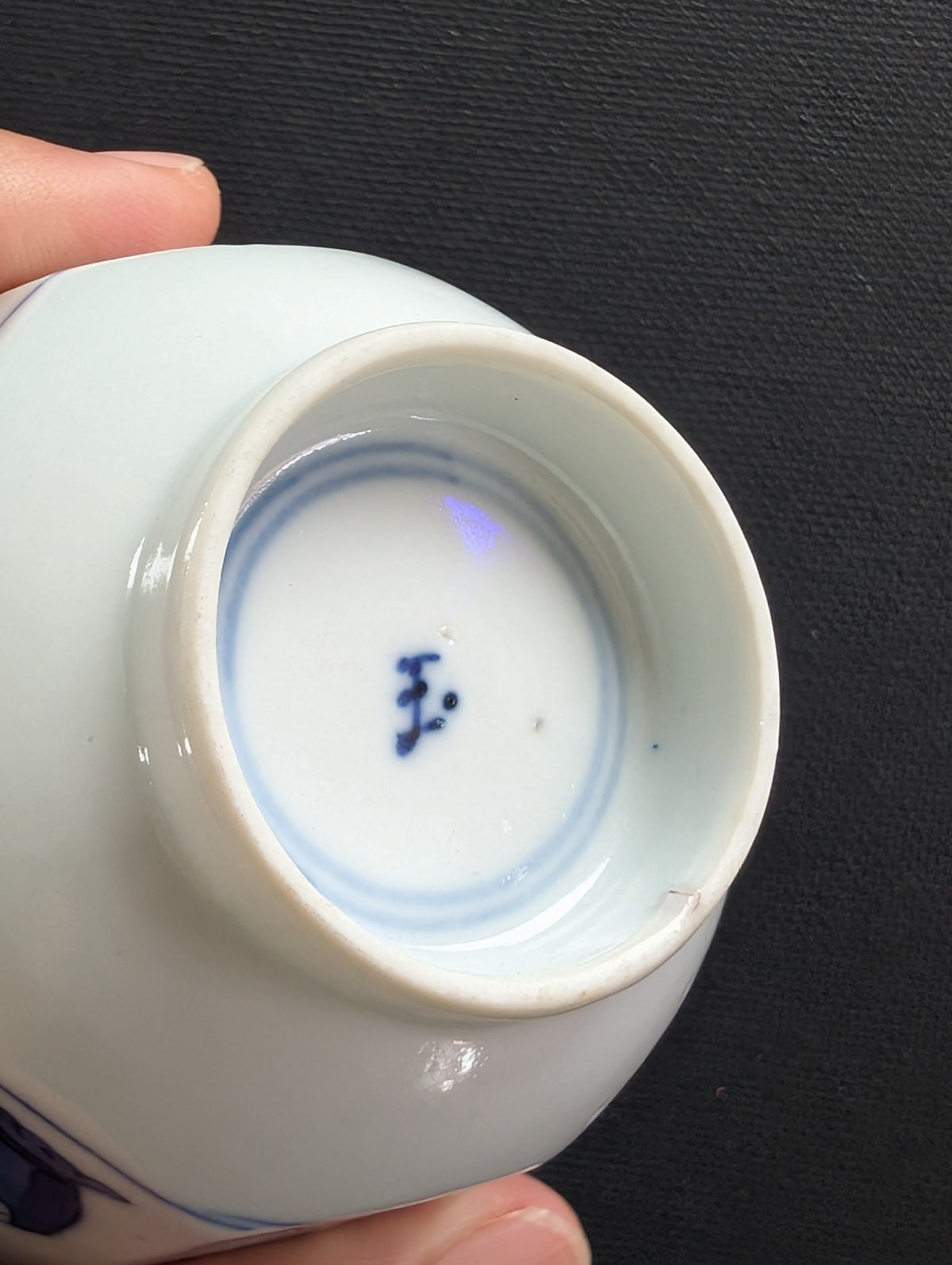Chinese antique teacup and saucer, Kangxi revival. 19th century #3013