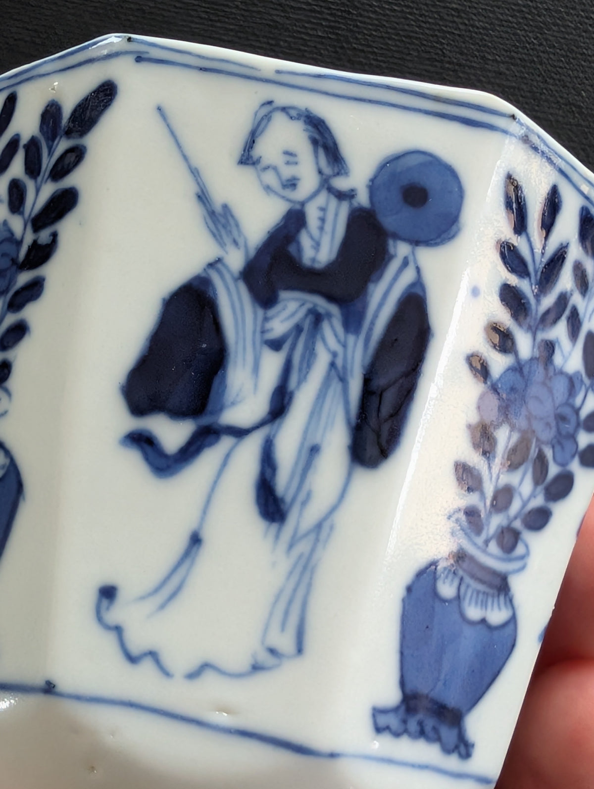 Chinese antique teacup and saucer, Kangxi revival. 19th century #3013