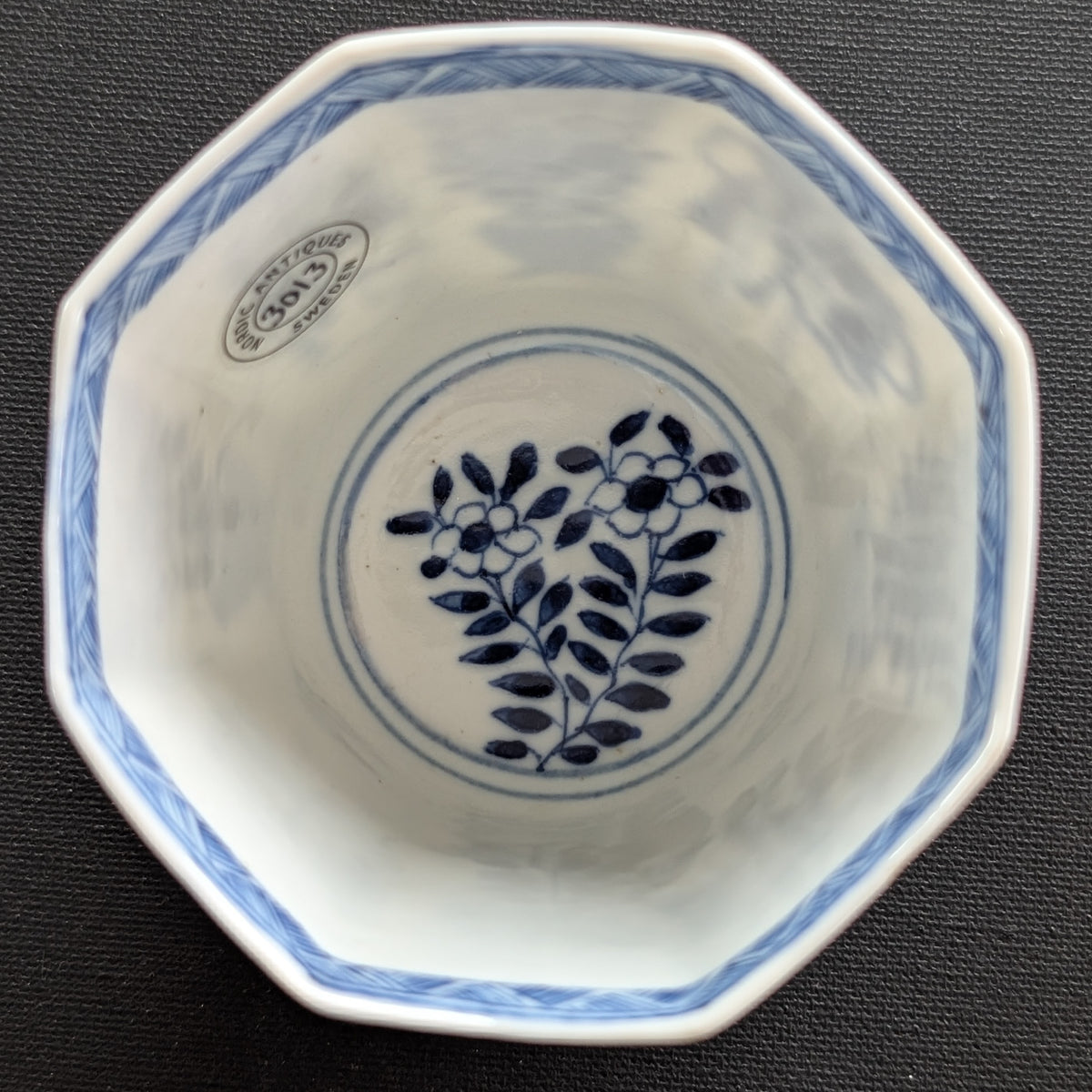 Chinese antique teacup and saucer, Kangxi revival. 19th century #3013