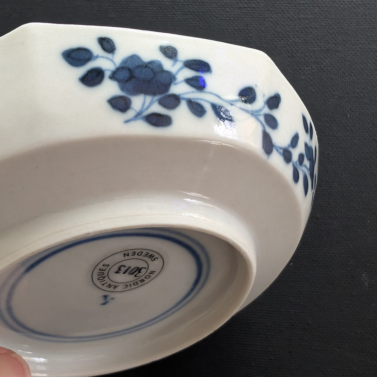 Chinese antique teacup and saucer, Kangxi revival. 19th century #3013