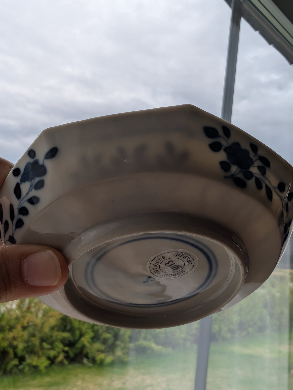 Chinese antique teacup and saucer, Kangxi revival. 19th century #3013