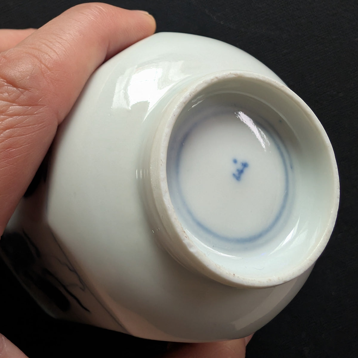 Chinese antique teacup and saucer, Kangxi revival. 19th century #3015