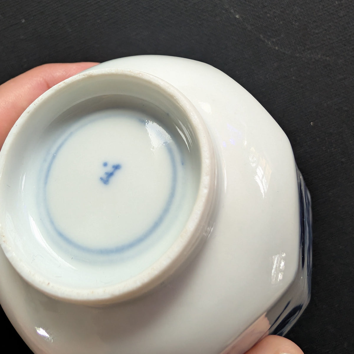 Chinese antique teacup and saucer, Kangxi revival. 19th century #3015