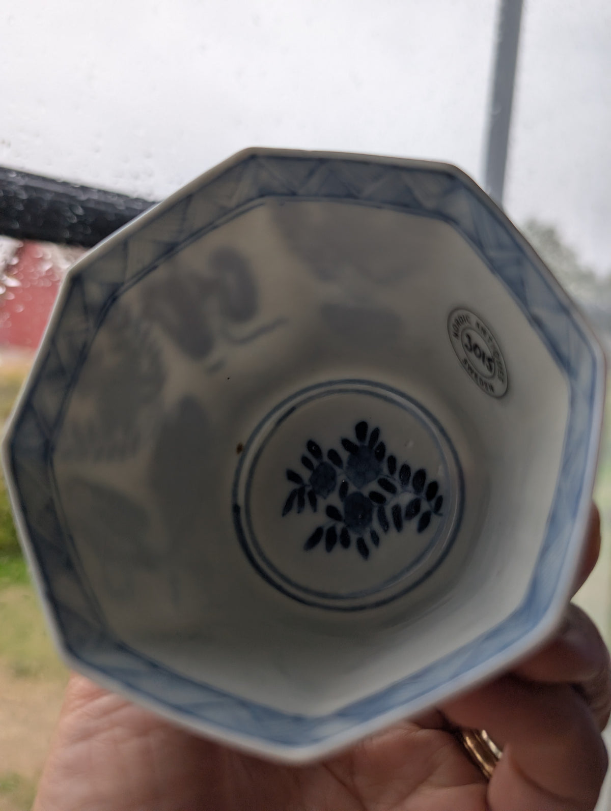 Chinese antique teacup and saucer, Kangxi revival. 19th century #3015