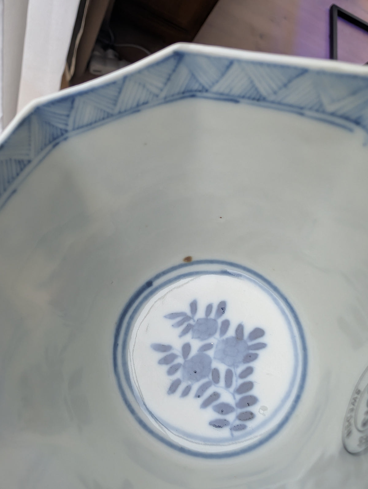 Chinese antique teacup and saucer, Kangxi revival. 19th century #3015