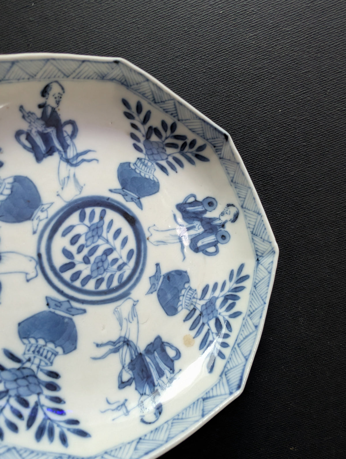 Chinese antique teacup and saucer, Kangxi revival. 19th century #3015