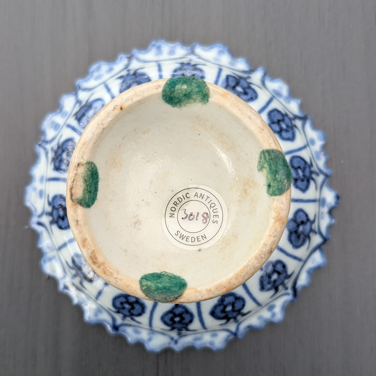 3 Chinese antique altar bowls on foot / tazza, Late Qing #3017, 3018, 3019