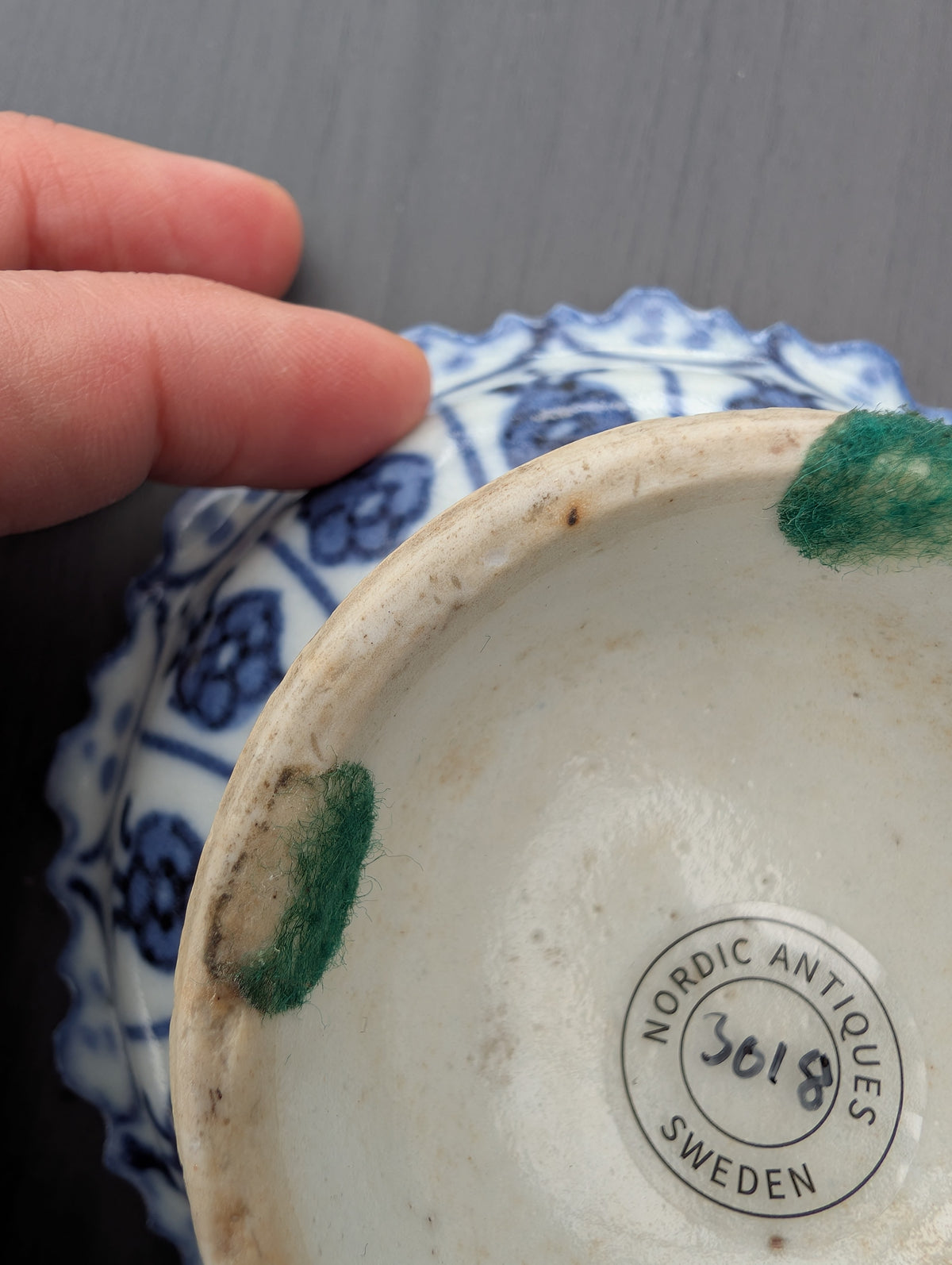 3 Chinese antique altar bowls on foot / tazza, Late Qing #3017, 3018, 3019