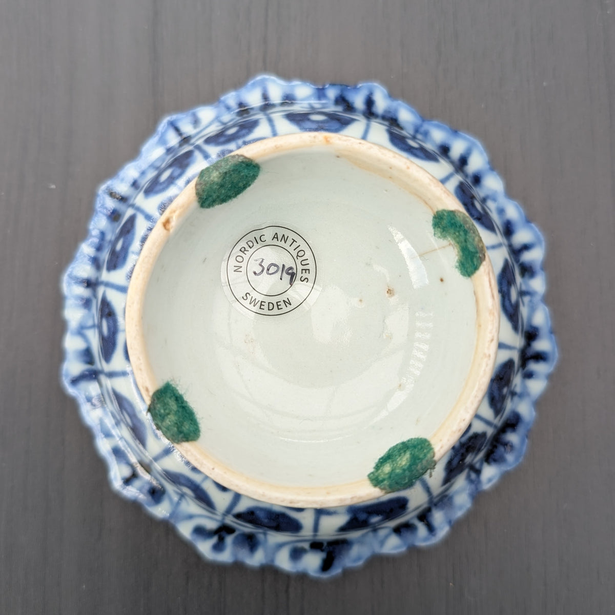 3 Chinese antique altar bowls on foot / tazza, Late Qing #3017, 3018, 3019