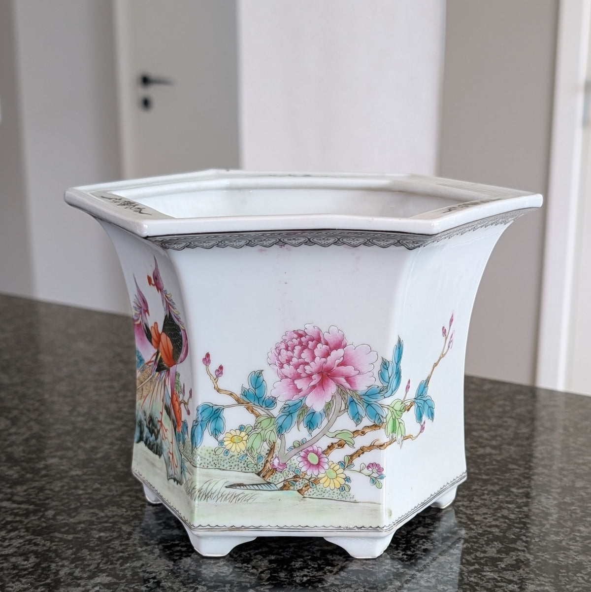 Vintage Chinese flower planter, 1950-1970's #3021
