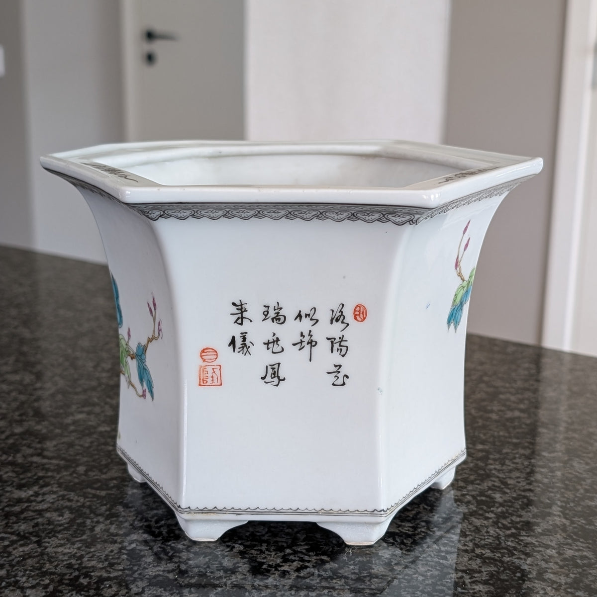 Vintage Chinese flower planter, 1950-1970's #3021