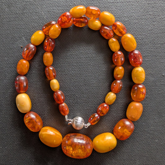 Antique Natural Amber Necklace Baltic Amber  19.07g #3022