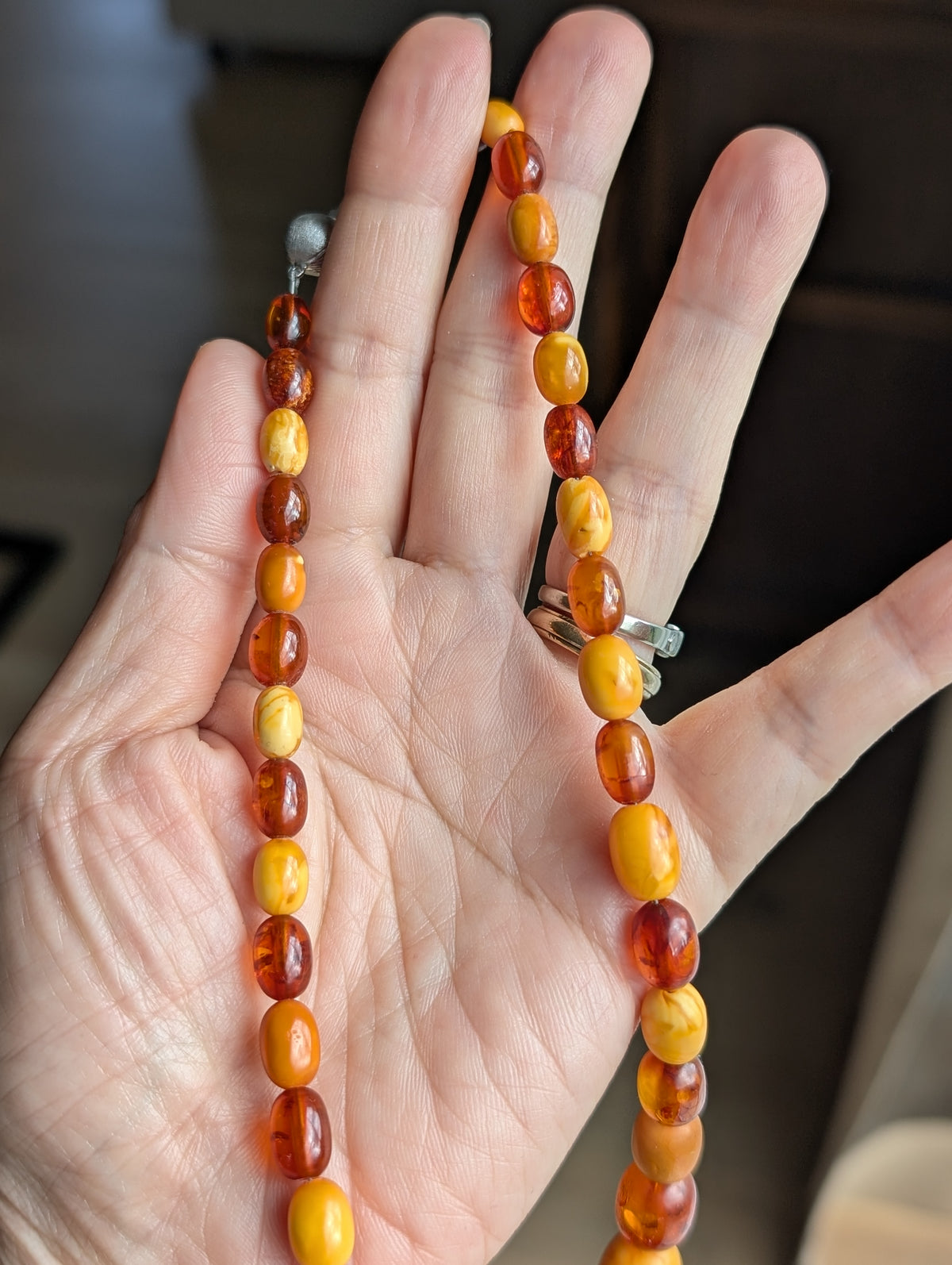 Antique Natural Amber Necklace Baltic Amber  19.07g #3022